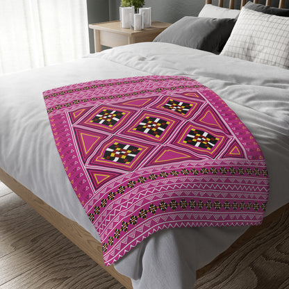 Pink Velveteen Microfiber Blanket (Two-sided print)