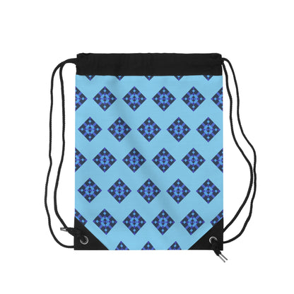 Blue Diamond Drawstring Bag