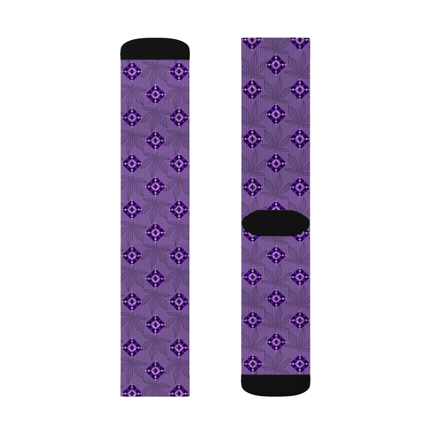 Mary Purple Diamond Socks