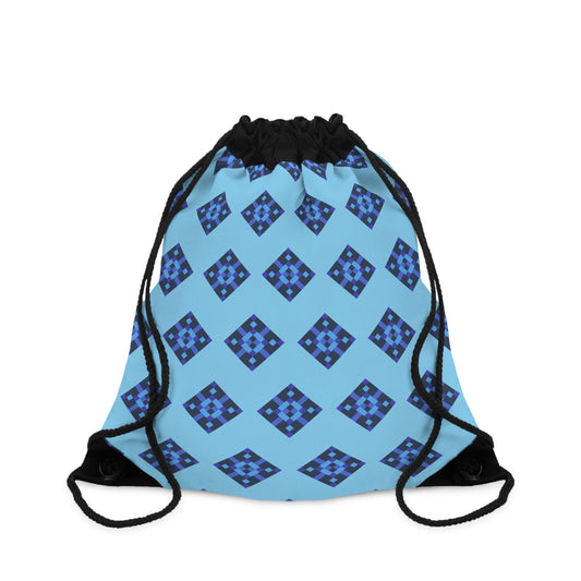 Blue Diamond Drawstring Bag