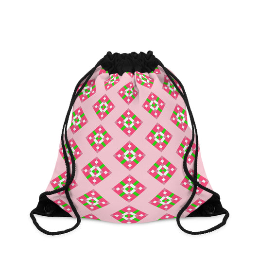 Pink Diamond Drawstring Bag