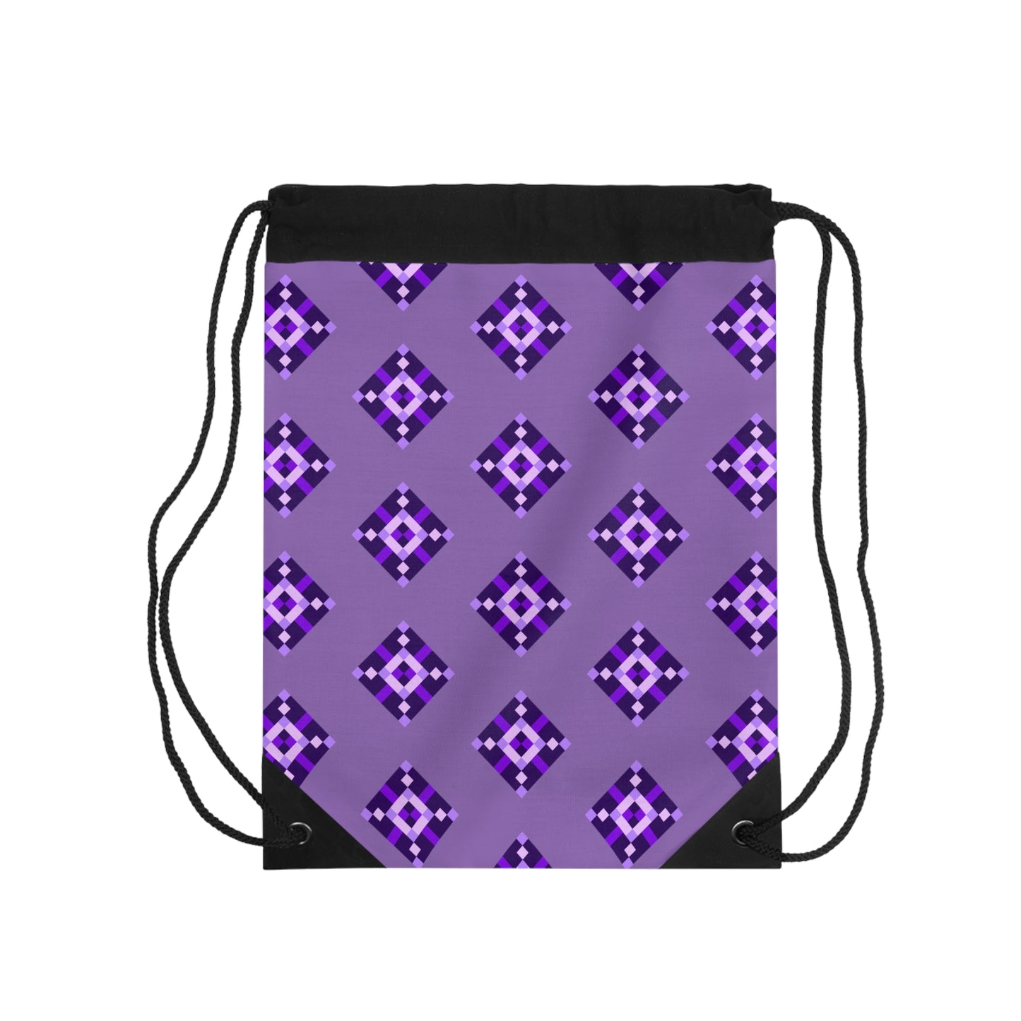 Purple Diamond Drawstring Bag