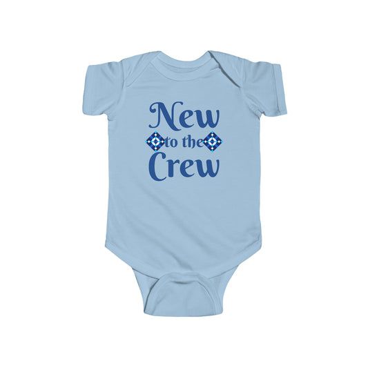 New to the Crew Infant Bodysuit Blue Diamond