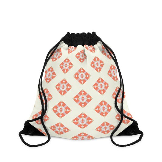 Peach Diamond Drawstring Bag