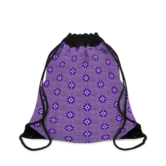 Mary Purple Diamond Drawstring Bag