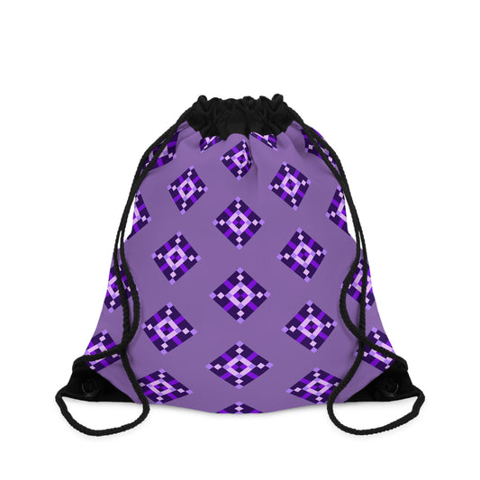 Purple Diamond Drawstring Bag