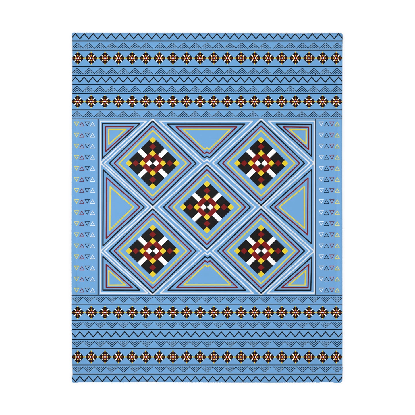Blue Velveteen Microfiber Blanket (Two-sided print)