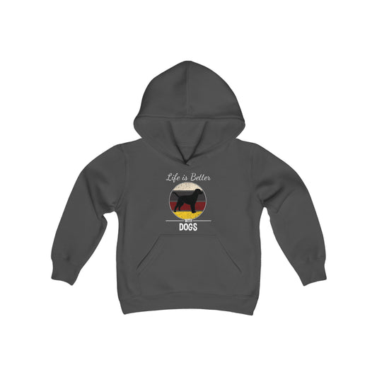 Youth Better with Dogs Hooded Sweatshirt