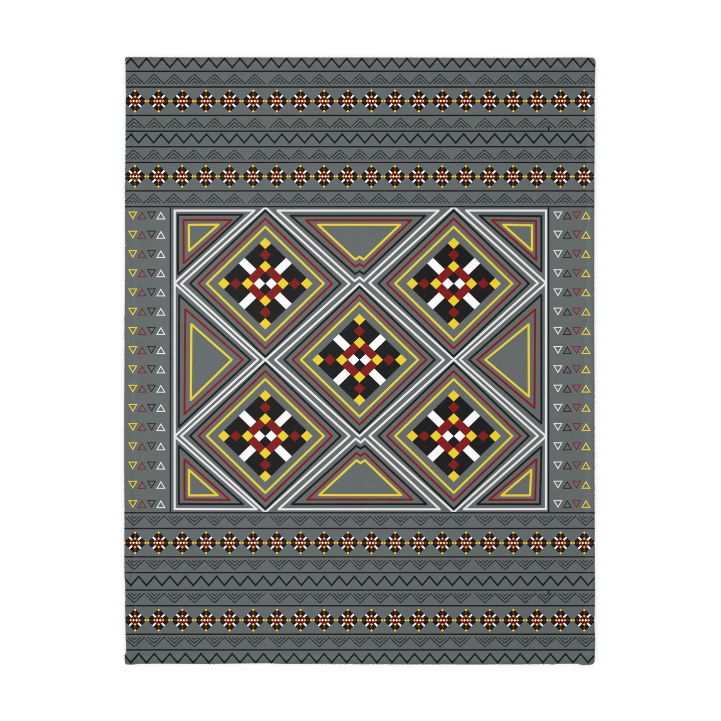 Grey Velveteen Microfiber Blanket (Two-sided print)