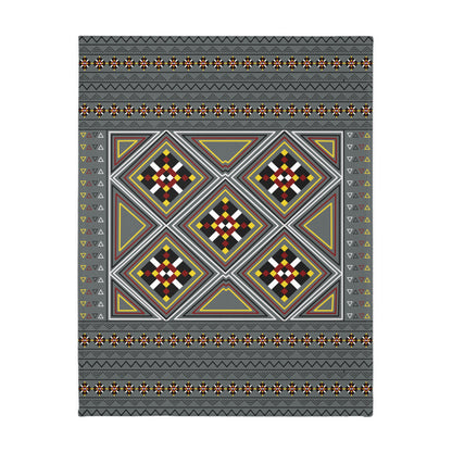Grey Velveteen Microfiber Blanket (Two-sided print)